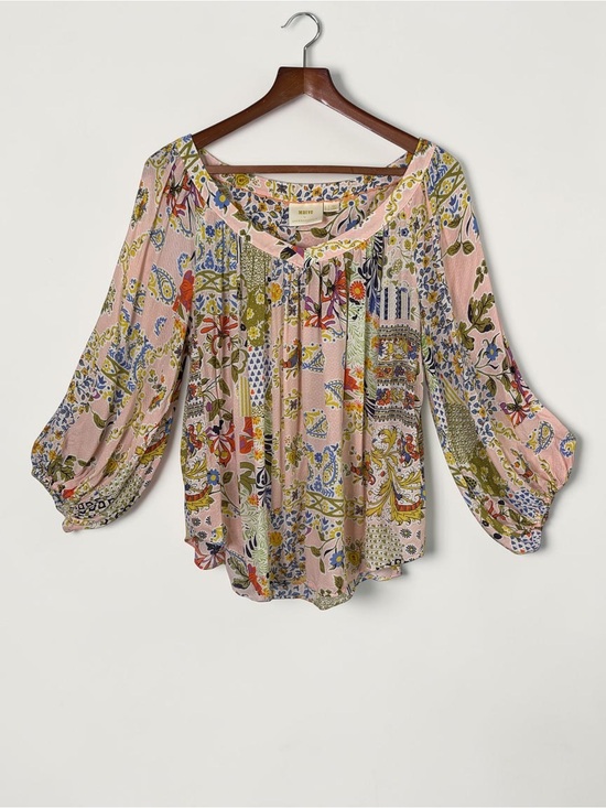 Anthropologie Tops - Anthropologie Maeve Boswell Patchwork Floral Blouse Size 14